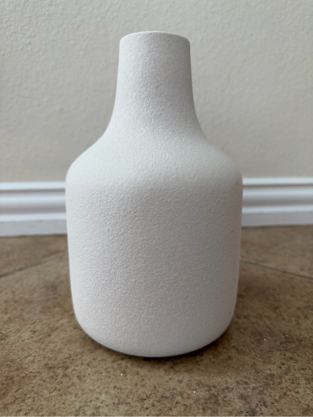 Textured Cream Ceramic Decorative Vase - Modern Home Accents